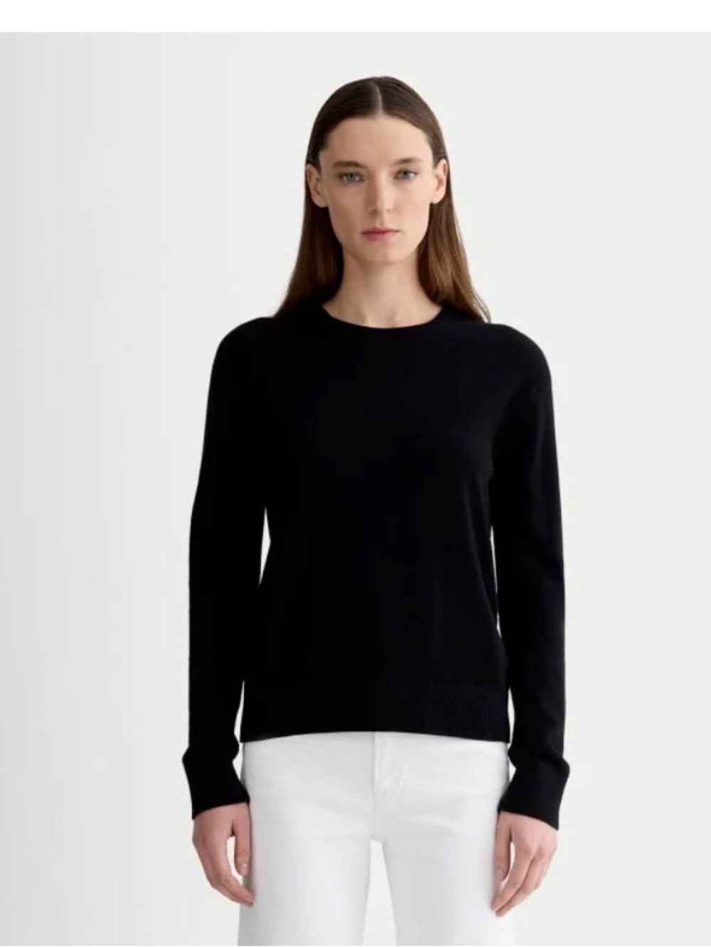 Everlane 100% Cashmere Classic Black Crewneck Sweater for Women Small